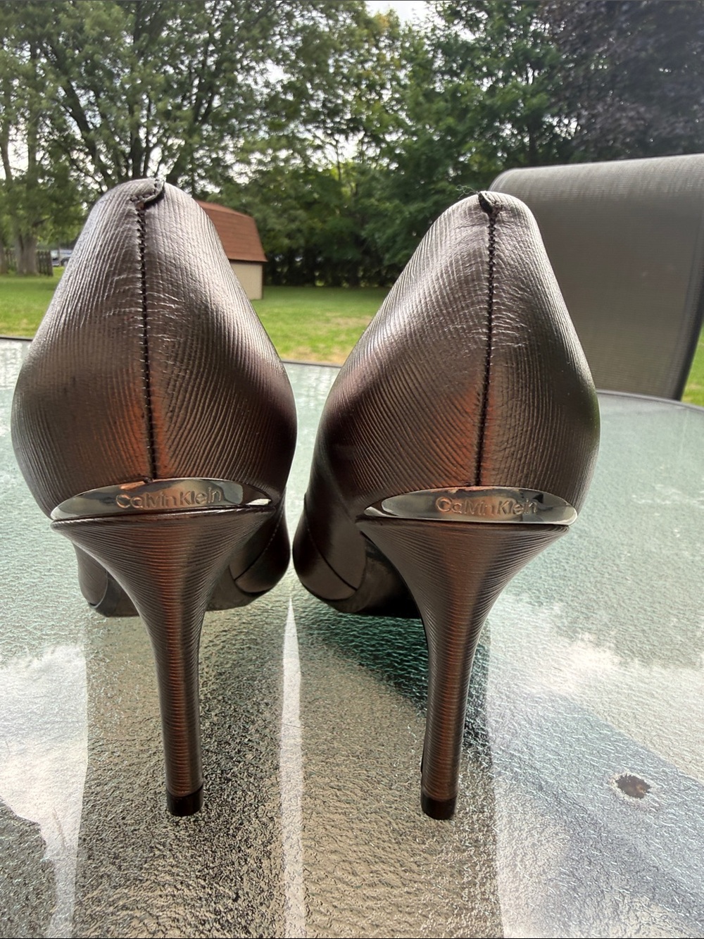 Calvin Klein Metallic Silver Pointed Pumps - never worn!!! - Picture 4 of 9